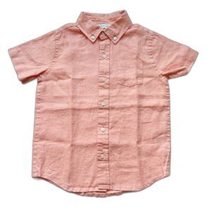 Janie and Jack Linen Shirt Orange Size 5.